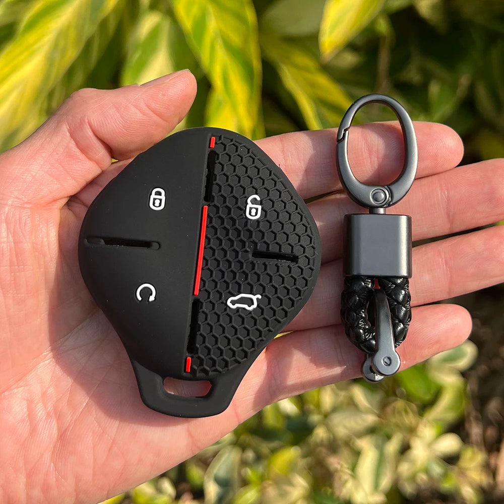 Silicone Car Key Cover Keychain Bag Set for Chery Jetour Dashing X-1 Plus DTC IDM 2022 2024 Remote Case Holder Shell Accessories