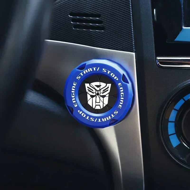 Car One-touch Start Stop Button Cover Decorative Ring Creative Knob Ignition Switch Modified Universal Printed Protective Cover