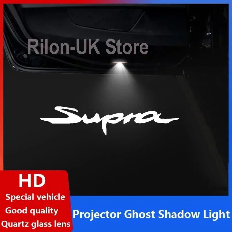 LED Car Door Light Laser Projector Shadow Light Welcome Courtesy Lamp For 2020-2023 Toyota Supra GR Sport Fifth Generation Glass