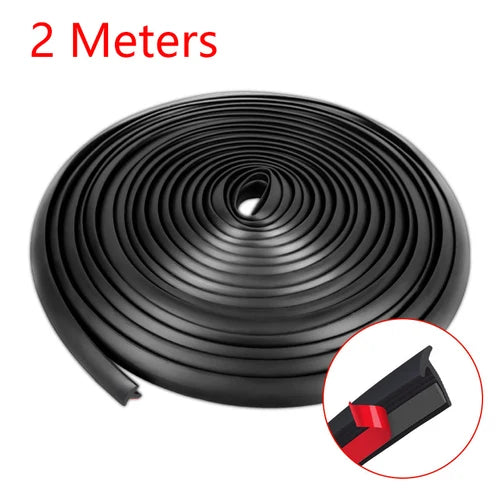 SEAMETAL 10m Car Rubber Sealing Strip T-shape Small Slanted Auto Seal Weatherstrip Car Bumper Fender Flare Arch Trim Sealants