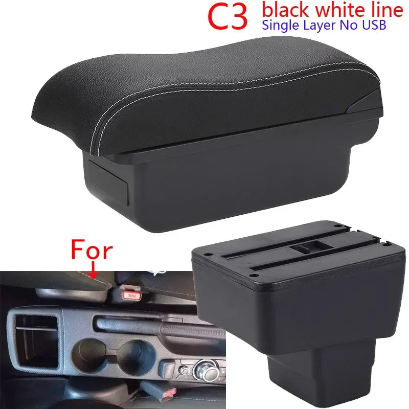 For MAZDA CX-3 Armrest For Mazda 2 Skyactiv Version cx3 Car Armrest Box Storage Box Curved Surface leather Simple installation