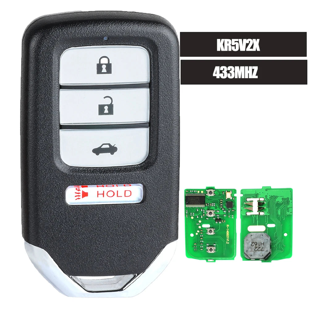KEYECU KR5V2X 433MHz ID47 Original Chip Promixity Car Remote Control Key For Honda Fit City Greiz Jazz XRV Venzel HRV CRV