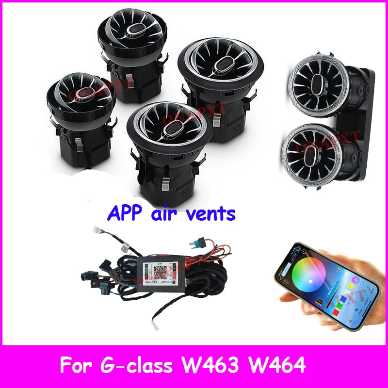 Bluetooth APP Control For Benz W176 W205 W213 W222 W447 W117 W156 X253  Turbo Nozzle Ambient Light Dashboard Air Vent Turbine