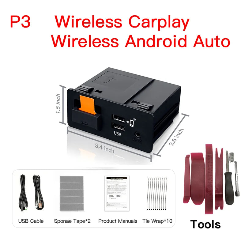 NEW P3 For Wireless Apple CarPlay Android Auto Adapter USB Hub OEM for Retrofit Mazda 2 3 6 CX3 CX5 CX8 CX9 MX5 TK78669U0C Kit