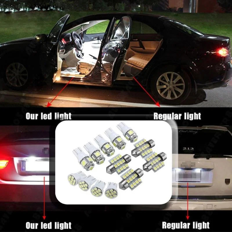 New Design Car Interior Lights Universal Auto Lamps T10 T5  Festoon 31 36 41mm Dome License Plate Trunk Lights Combo Light Bulbs