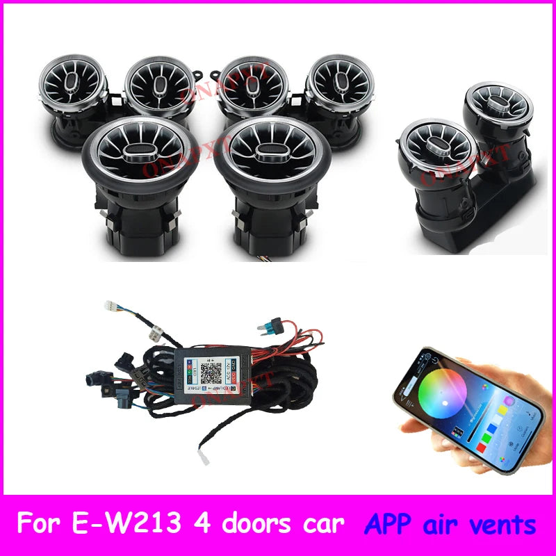 Bluetooth APP Control For Benz W176 W205 W213 W222 W447 W117 W156 X253  Turbo Nozzle Ambient Light Dashboard Air Vent Turbine