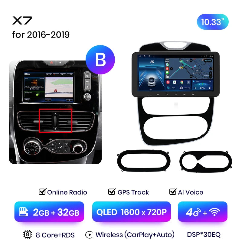 Junsun X7 MAX 13.1“ 2K AI Voice Wireless CarPlay Android Auto Car Radio For Renault Clio 4 ZOE 2012-2019 Multimedia autoradio