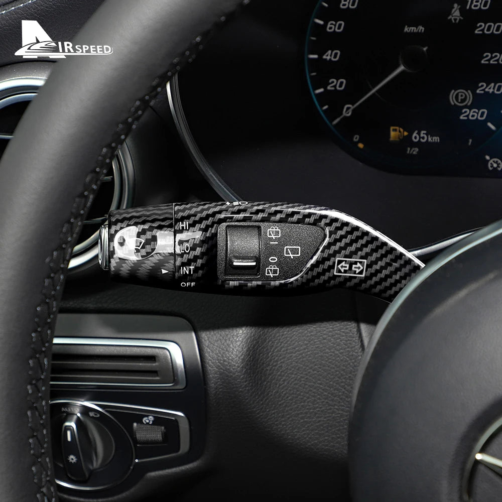 For Mercedes Benz A B C E S GLC CLA GLA GLE GLS CLS GLK ML Class W205 W213 W212 Carbon Car Wiper Gear Shift Rod Cover W176 W204