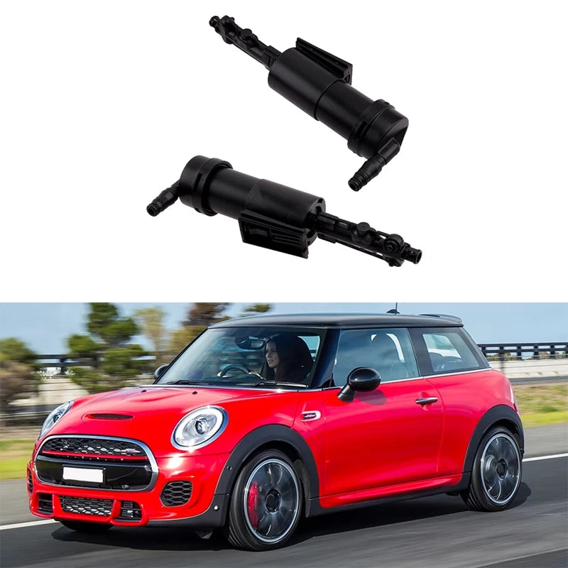 2Pcs ABS Headlight Washer Pump Nozzle Left & Right Fit For Mini Cooper R50 R53 R52 61677147047 61677147046