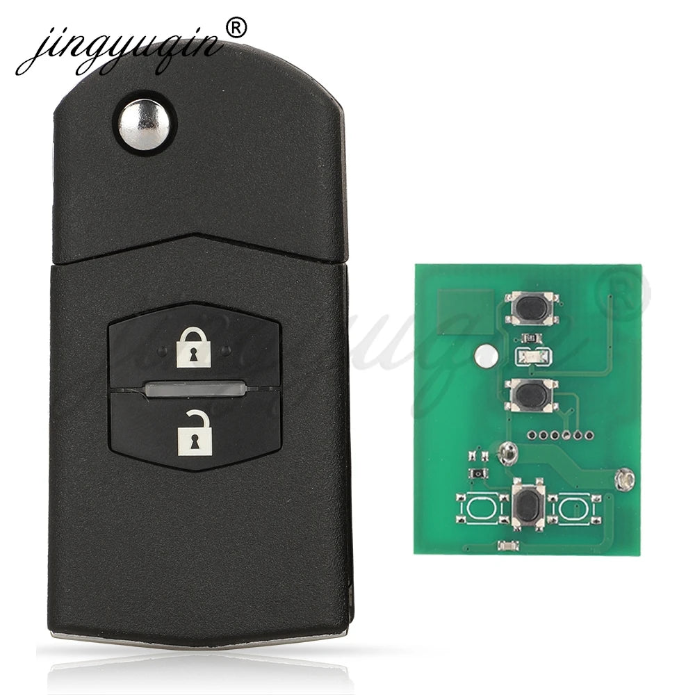 jingyuqin 41521 2/3Buttons Flip Remote Car Key 433MHZ 4D63 Chip For Mazda 3 6 M3 M6 2003-2011 2012+ 41781 Aoto Fob Control
