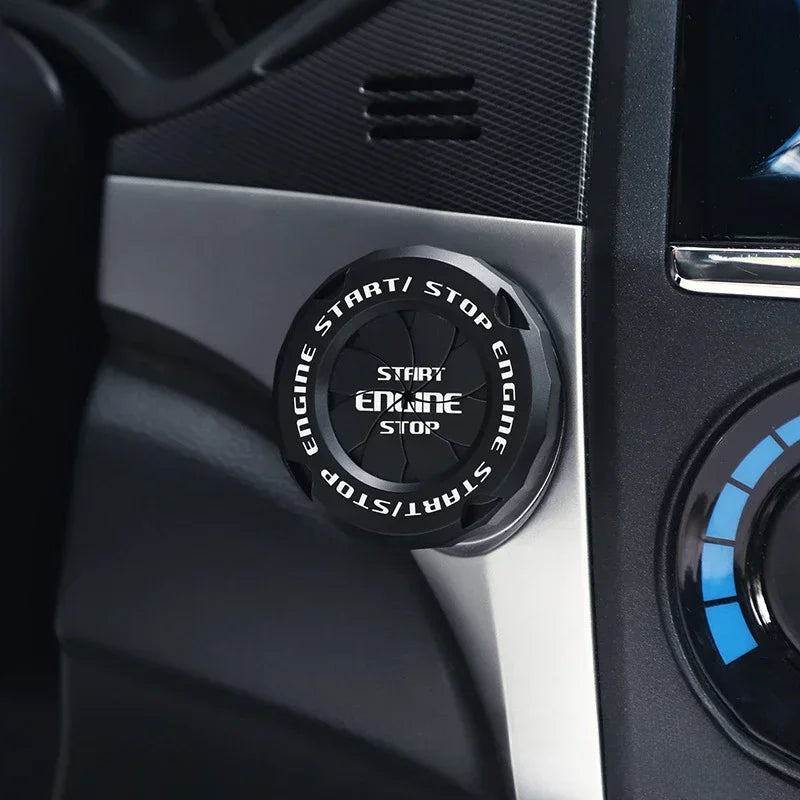 Car One-touch Start Stop Button Cover Decorative Ring Creative Knob Ignition Switch Modified Universal Printed Protective Cover