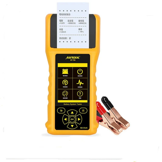 AUTOOL BT760 6- 32V shall apply Old Model Car  Battery Tester with Thermal Printer Vehicle Auto Multi-language Battery Cranking