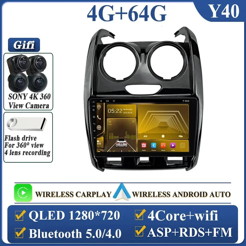 Android Auto For Renault Duster D 2015 2016 2017 2018 2019 2020 Lada Largus 2021 Car Radio Multimedia Player Stereo Navigation