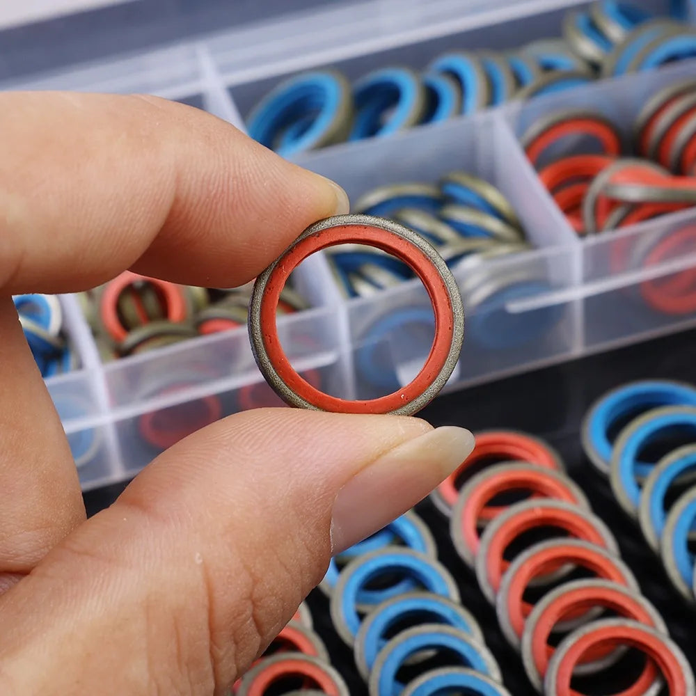 Car Oil Drain Plug Gasket Car Engine Combination Gasket Repair Kit Rubber Metal Seal O-Ring Bonded Washer M6 M8 M10 M12 M14 M16
