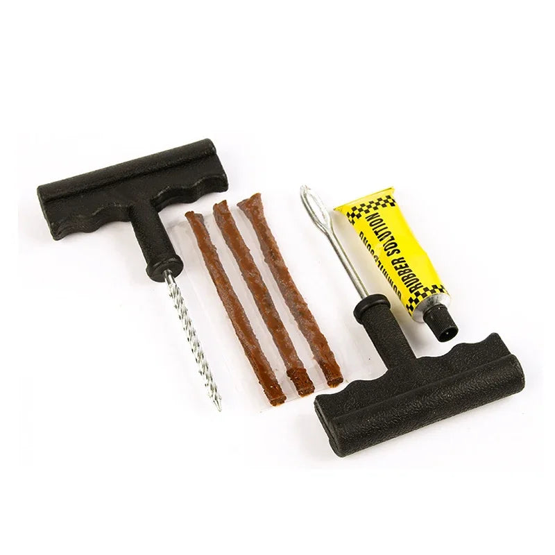 Car Bike Truck Motorcycle Tire Repair Kit Studding Tool Set Tubeless Tyre Puncture Plug Patch Strip Glue Garage Tool Accessories