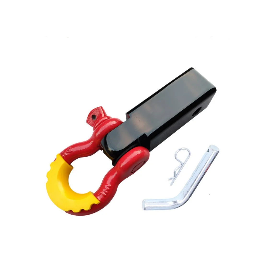 18000 Lbs 2 inch Shackle   Receiver trailer hitch hook receiver with 3/4  D Ring shackle and rubber isolator