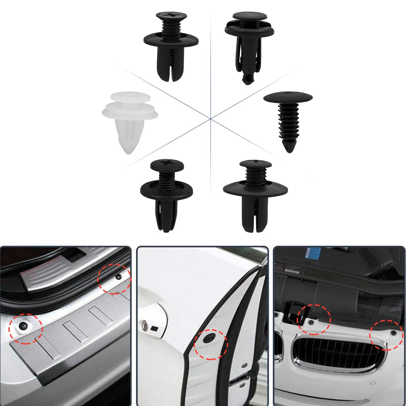 100Pcs Box / Bag Buckle Automotive Bumper Universal Clips Plastic Rivets Fasteners Push Retainer Kit Car Push Pin Rivets Repair