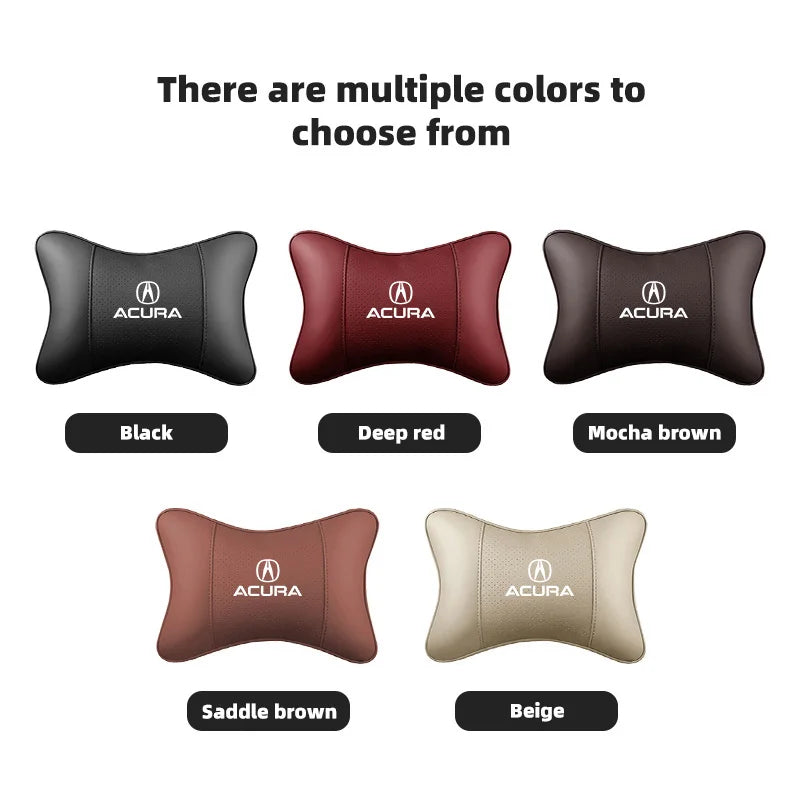 Car Leather Seat Headrest Neck Pillow Head Cushioning Accessories For Acura MDX RDX TSX RSX Integra TL RL NSX TLX ILX ZDX RLX