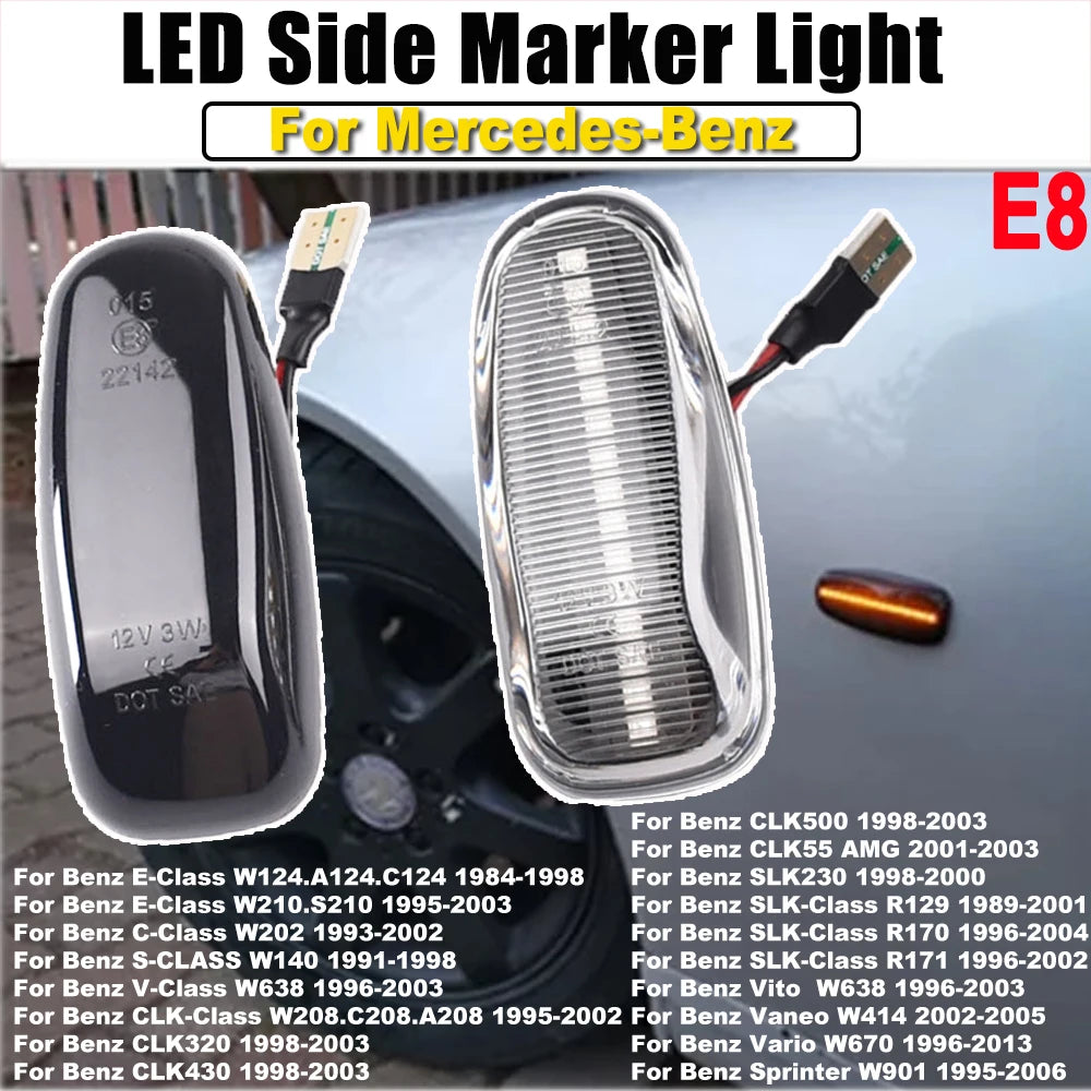 2Pcs/lot Dynamic Side Marker Turn Signal Indicator Light Sequential Blinker For Dodge Sprinter 2003-2006 Volkswagen Lt 1996-2005