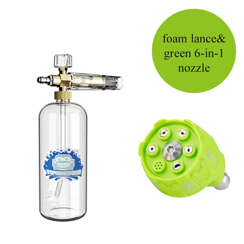 Car Wash Accessories Snow Foam Lance With 1/4 Quick Connection High Pressure Washer Adjustable Spray Nozzle Full transparency