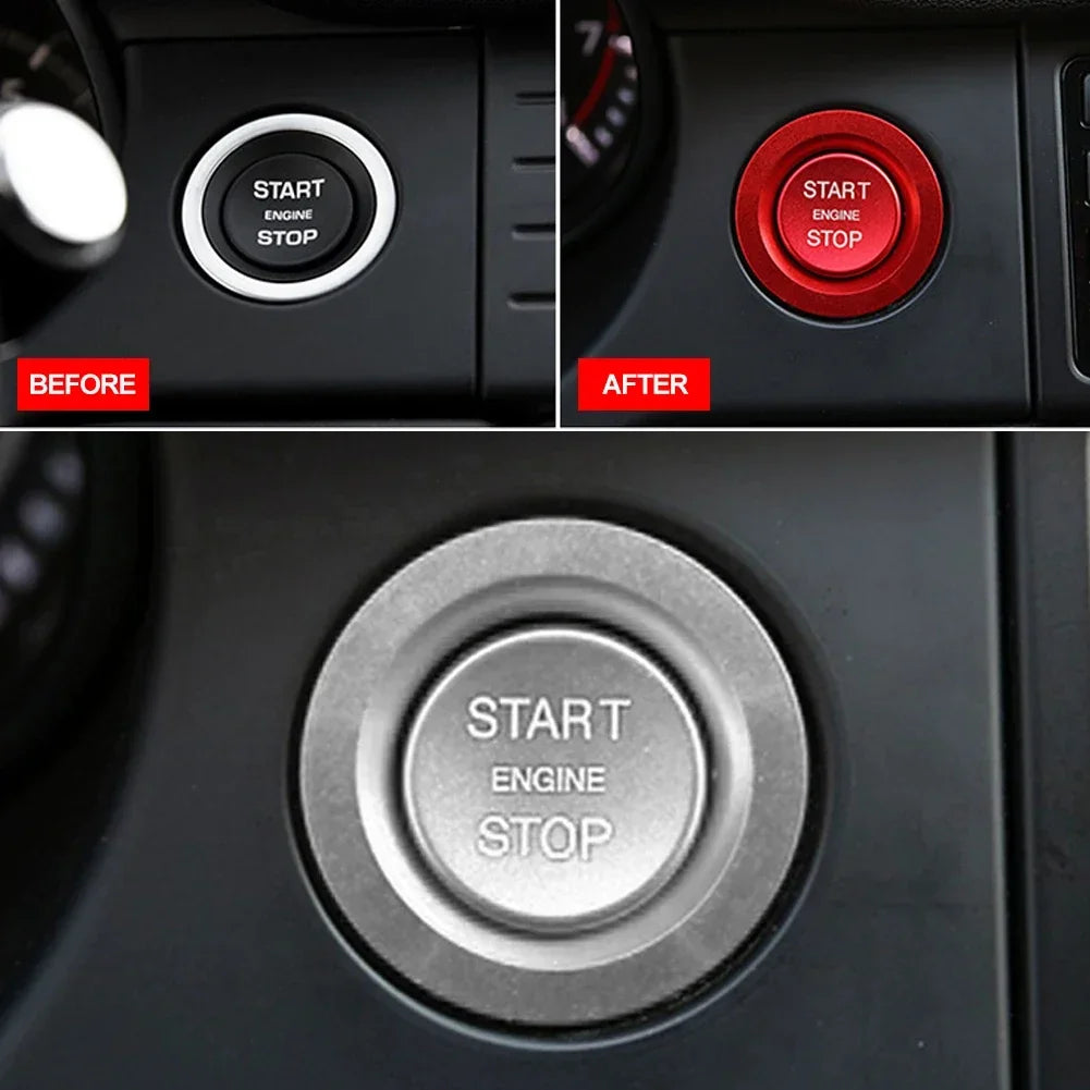Red/Silver/Blue/Black Car ABS Engine Start Stop Button Trim For Land Rover Discovery Sport LR5 Range Rover Sport Vogue Evoque