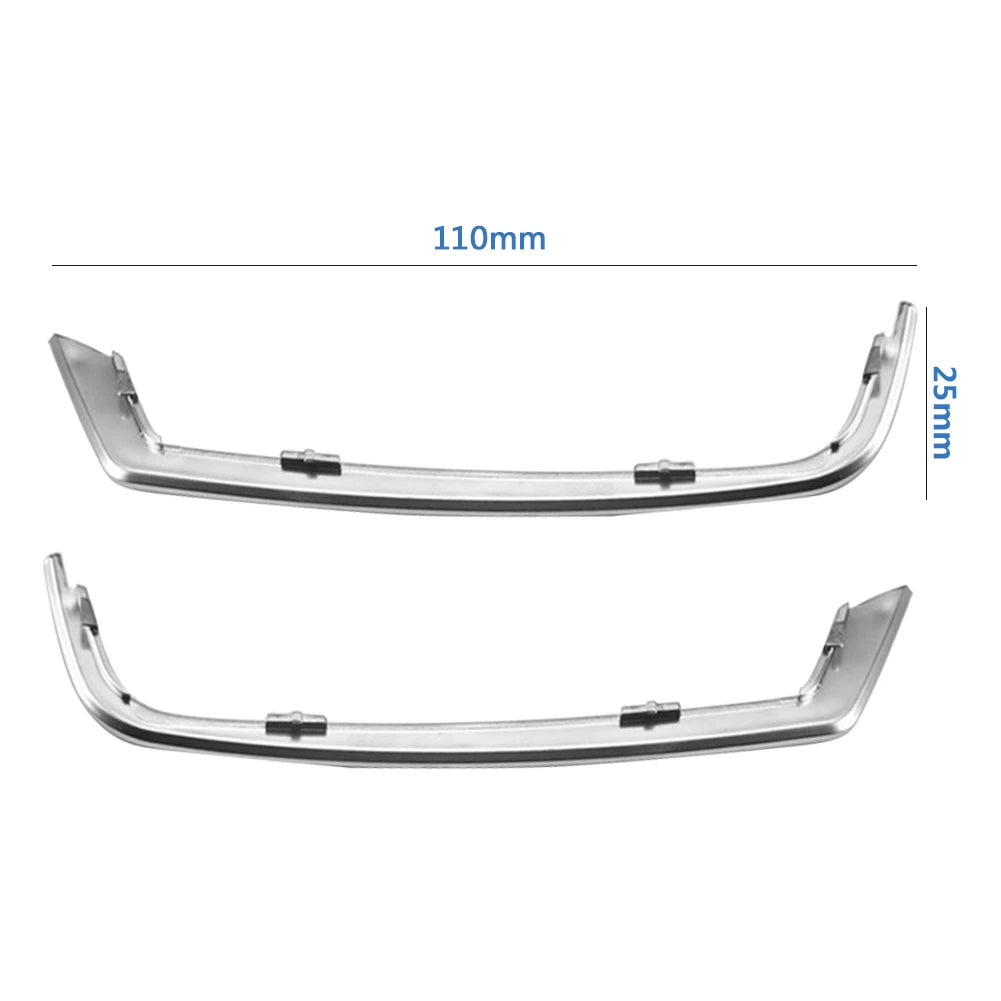 2pcs Front Door Speaker Covers Gap Decor Trim Horn Decoration Slit Strip for BMW 5 Series F10 2011-2013 Silver Car Accessories
