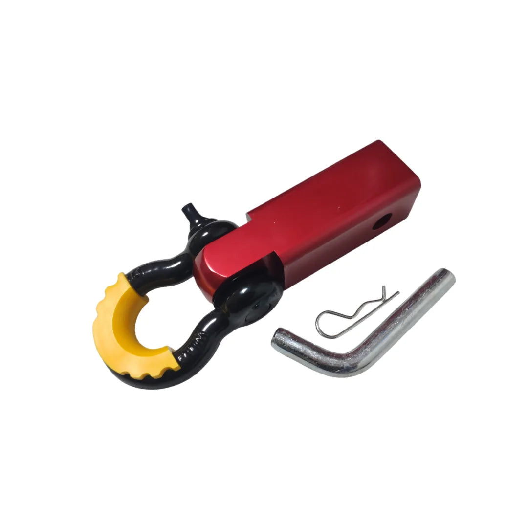 18000 Lbs 2 inch Shackle   Receiver trailer hitch hook receiver with 3/4  D Ring shackle and rubber isolator