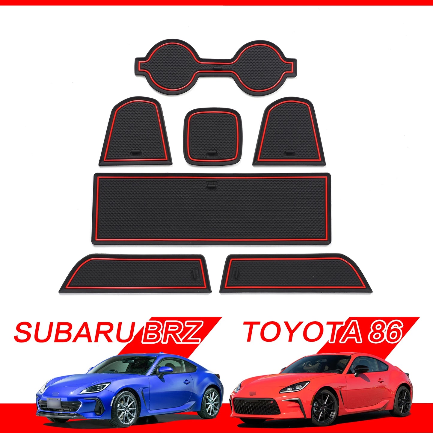 ZUNDUO for Toyota GR86 86 Subaru Brz 2022 Anti-Slip Gate Slot Cup Mat Door Groove Pad Accessories