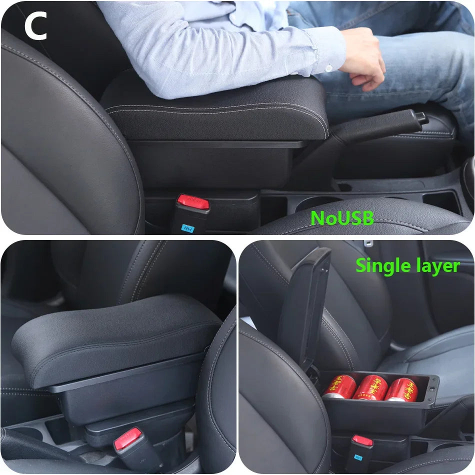 For MAZDA CX-3 Armrest For Mazda 2 Skyactiv Version cx3 Car Armrest Box Storage Box Curved Surface leather Simple installation