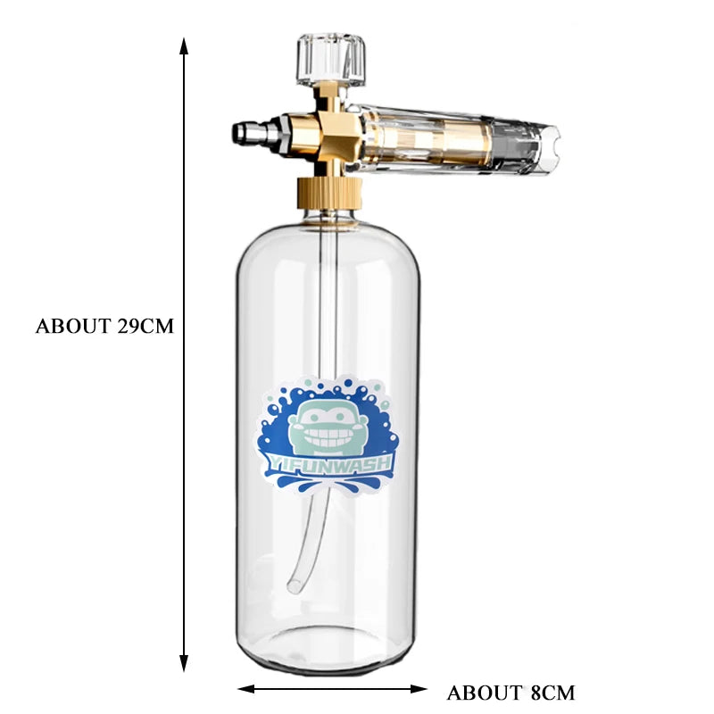 Car Wash Accessories Snow Foam Lance With 1/4 Quick Connection High Pressure Washer Adjustable Spray Nozzle Full transparency