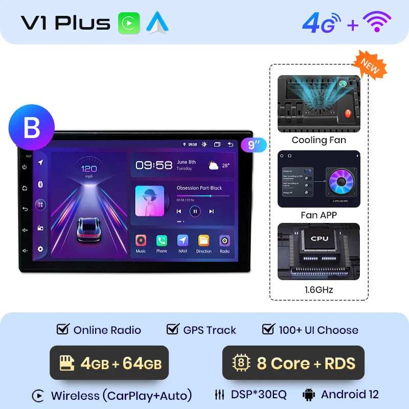 Junsun 7" 9" Universal CarPlay Android Auto Radio for VW Volkswagen Fiat Renault Nissan Hyundai 4G Wifi Car Multimedia autoradio