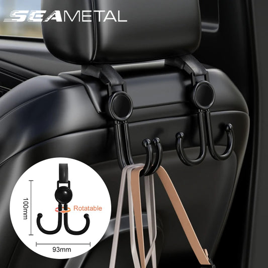 SEAMETAL 4pcs Car Hook Interior Seat Back Hanging Hooks Universal For Car Electric Bike Motorcycle Storage Goods Hanging Hook