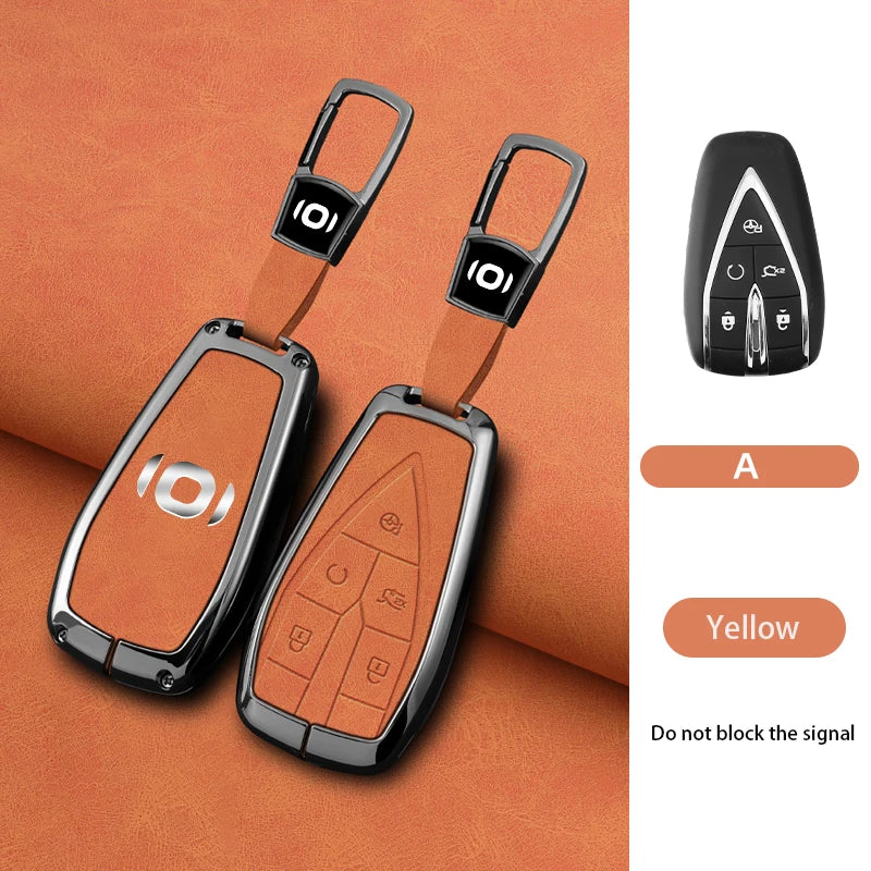 Zinc Alloy For Changan Qiyuan A05 Key Sleeve Q05 A07 Full Package A06 Shell E07 Buckle Simple Alcantara Auto Interior Accessorie
