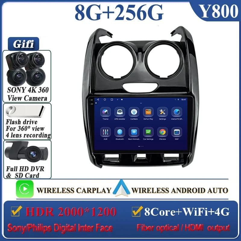 Android Auto For Renault Duster D 2015 2016 2017 2018 2019 2020 Lada Largus 2021 Car Radio Multimedia Player Stereo Navigation