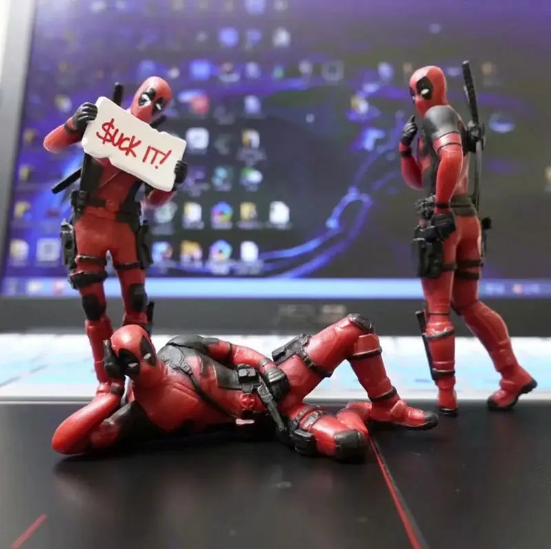 Desk Decoration Deadpool Car Home Office Marvel 8cm X-MAN Funny Cute Figure Model Toys