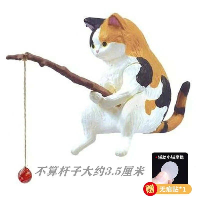 Fishing cat Car Interior Decoration Cute Resin With Pipe Glasses Auto Rearview Mirror Pendant Air outlet For Car Accessories
