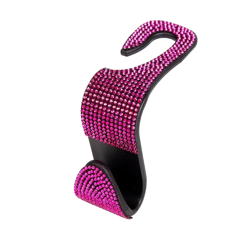 Multifunction Portable Rhinestone Car Seat Back Hook Headrest Storage Holder Hanging Bag Organizer Auto Interior Accessories