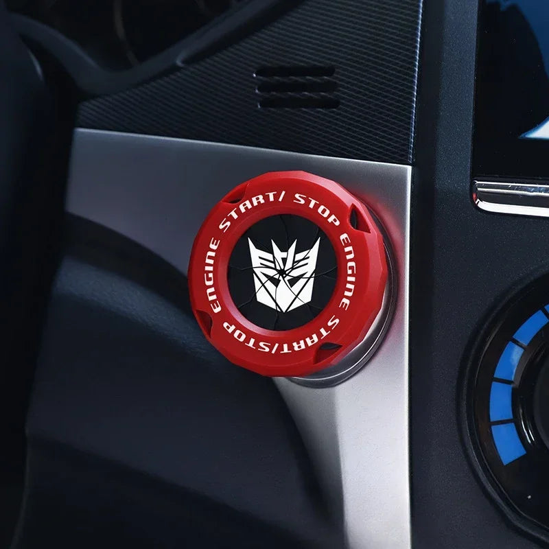 Car One-touch Start Stop Button Cover Decorative Ring Creative Knob Ignition Switch Modified Universal Printed Protective Cover