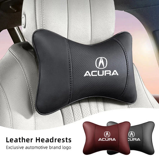 Car Leather Seat Headrest Neck Pillow Head Cushioning Accessories For Acura MDX RDX TSX RSX Integra TL RL NSX TLX ILX ZDX RLX