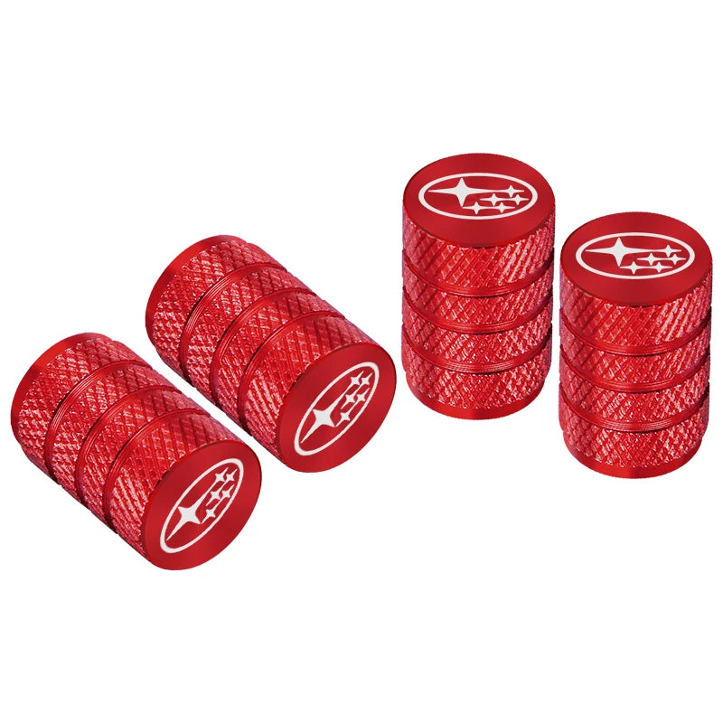 4pcs Metal Car Tire Valve Cap Car Tyre Air Stems Cover For SUBARU Forester Impreza Legacy Outback WRX STI BRZ XV Car Accessories