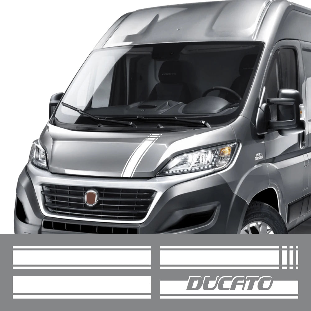 Car Hood Cover Sticker For Fiat Ducato Maxi Ⅲ 8  35 Capmer Cargo Van Graphics Stripes Bonnet Decal Auto Body Vinyl Decoration