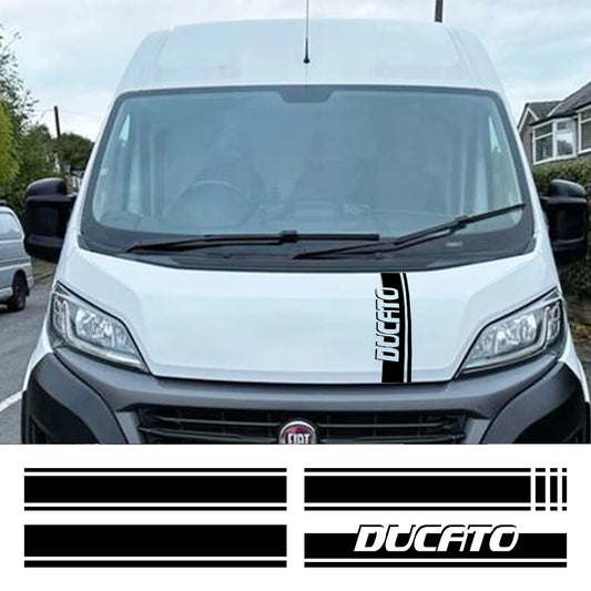 Car Hood Cover Sticker For Fiat Ducato Maxi Ⅲ 8  35 Capmer Cargo Van Graphics Stripes Bonnet Decal Auto Body Vinyl Decoration