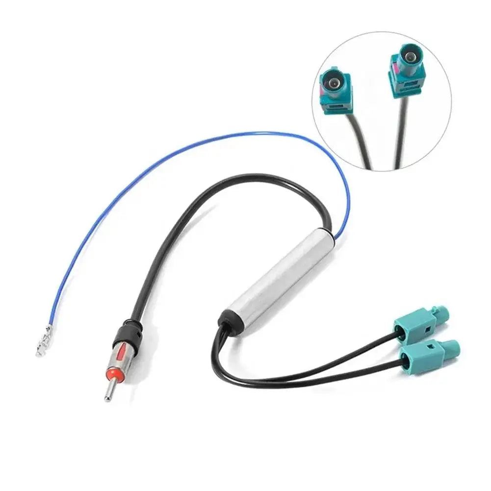 Car Special Radio Antenna AM/FM Audio Radio Signal Amplifier Dual Fakra RF Radio Antenna Aerial Adapter For AUDI 18.1'