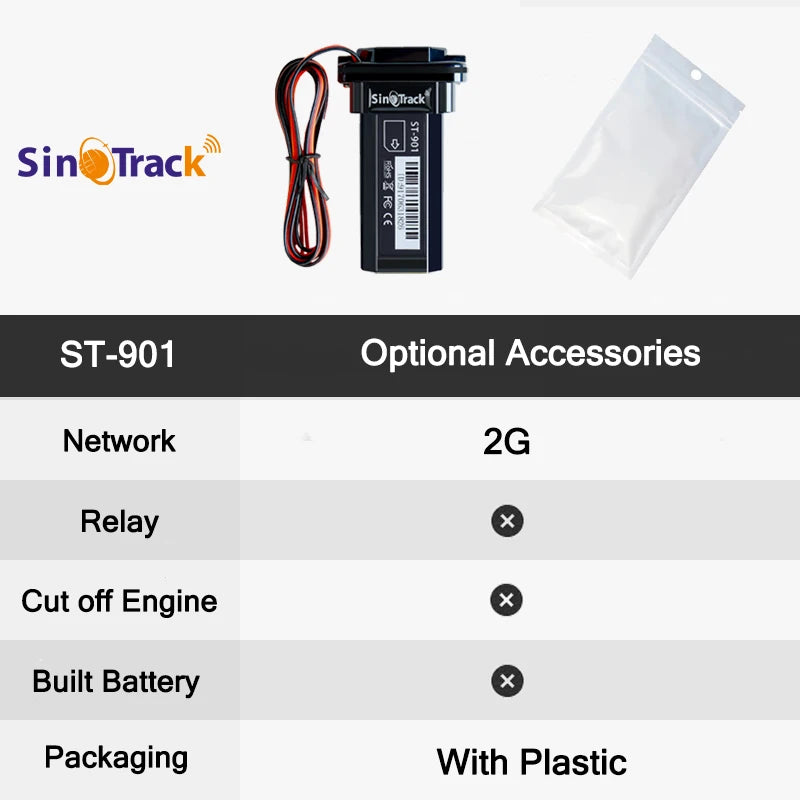 SinoTrack Mini Waterproof Builtin Battery GSM GPS tracker device ST-901 for Car Motorcycle Vehicle Remote Control Free Web APP