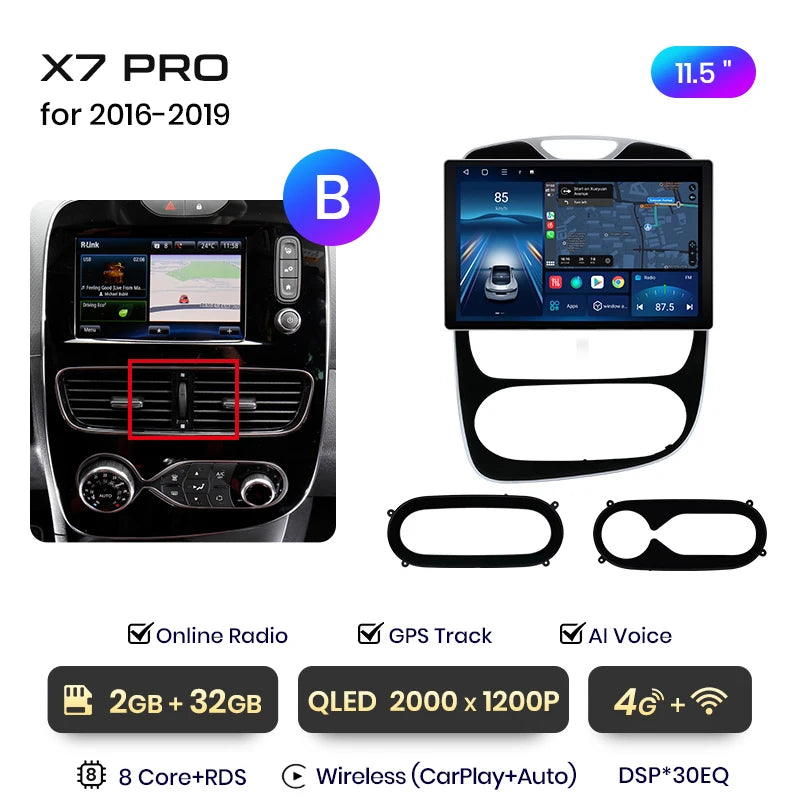 Junsun X7 MAX 13.1“ 2K AI Voice Wireless CarPlay Android Auto Car Radio For Renault Clio 4 ZOE 2012-2019 Multimedia autoradio
