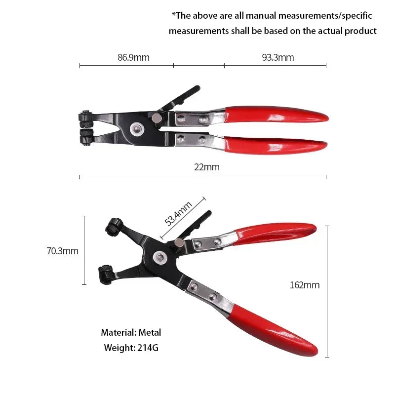 9pcs Wire Long Reach Hose Clamp Pliers Set Fuel Oil Water Hose Auto Tools,Hose Clamp Pliers for Fuel Oil & Water Hoses,Red