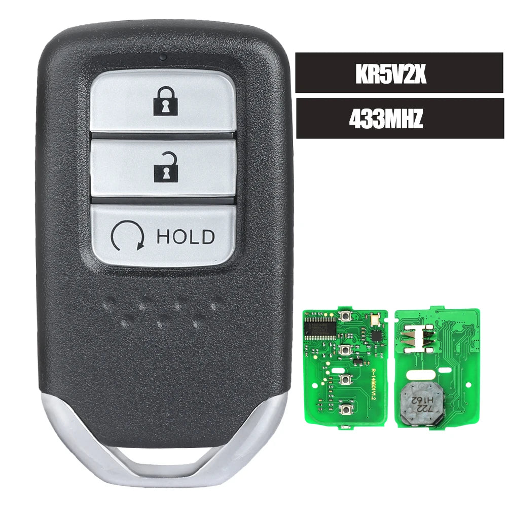 KEYECU KR5V2X 433MHz ID47 Original Chip Promixity Car Remote Control Key For Honda Fit City Greiz Jazz XRV Venzel HRV CRV