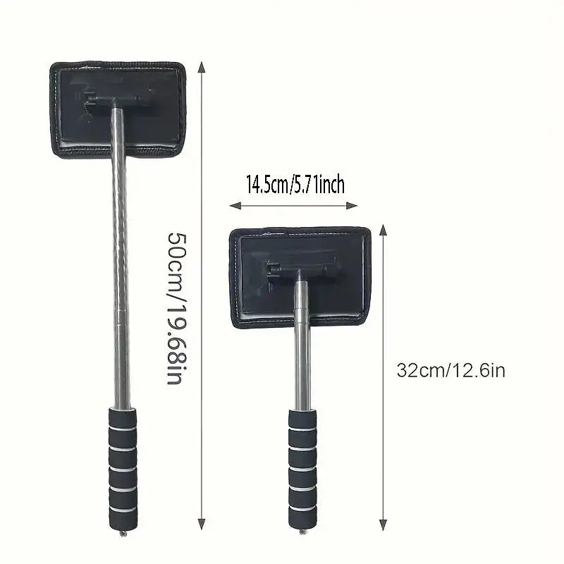 Car Cleaning Brush for Front Windshield Telescopic Defogging Cleaner Metal Handle Dust Remover Tool Household Microfiber Wiper