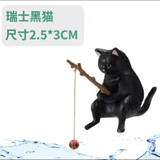 Fishing cat Car Interior Decoration Cute Resin With Pipe Glasses Auto Rearview Mirror Pendant Air outlet For Car Accessories