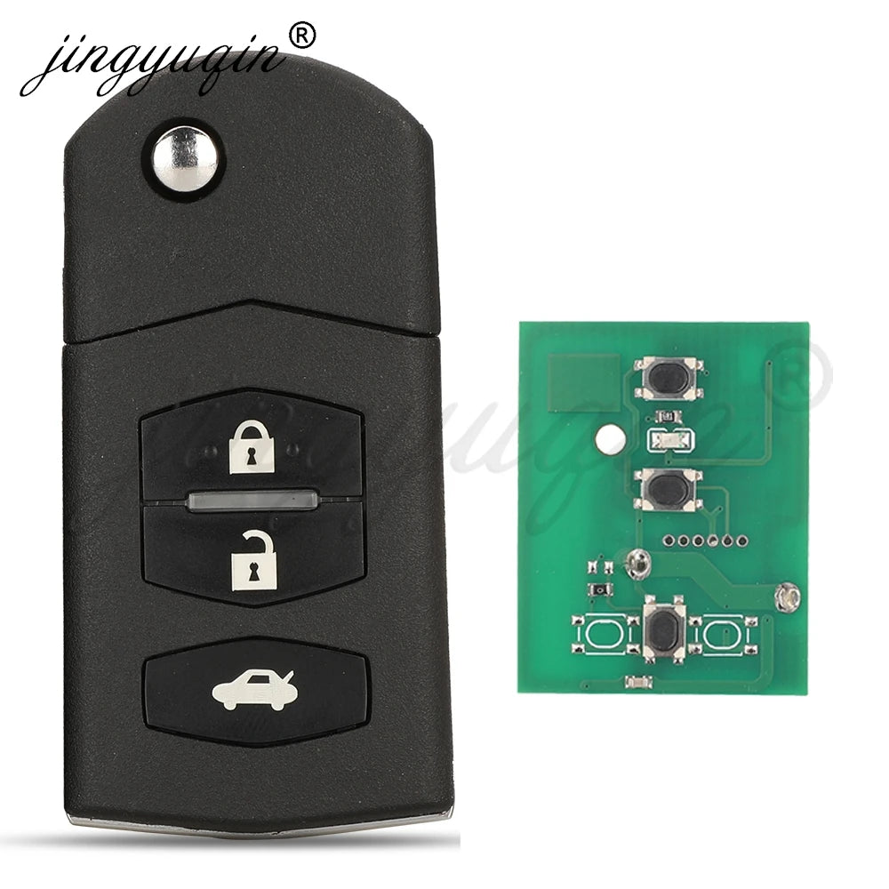 jingyuqin 41521 2/3Buttons Flip Remote Car Key 433MHZ 4D63 Chip For Mazda 3 6 M3 M6 2003-2011 2012+ 41781 Aoto Fob Control